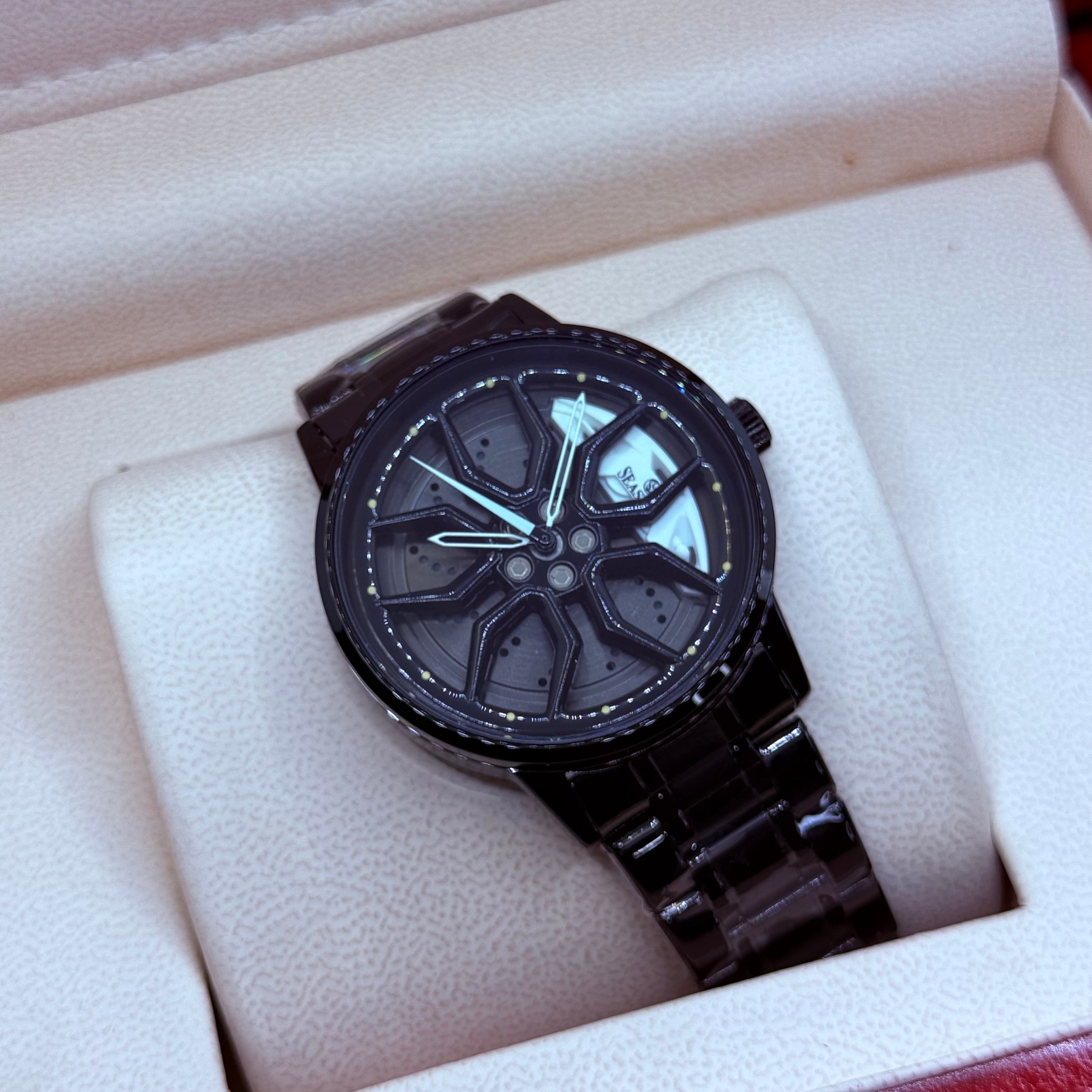 Ferrari wheel white with black chain