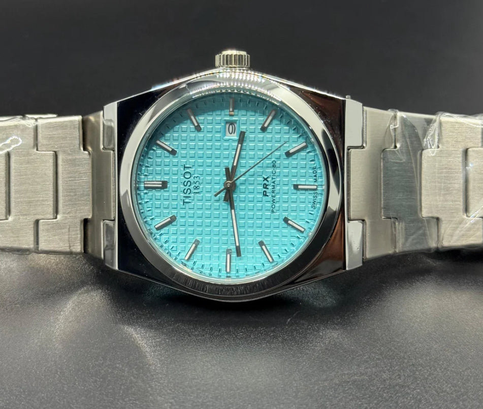 TISSOT PRX TIFNY  dial with silver chain