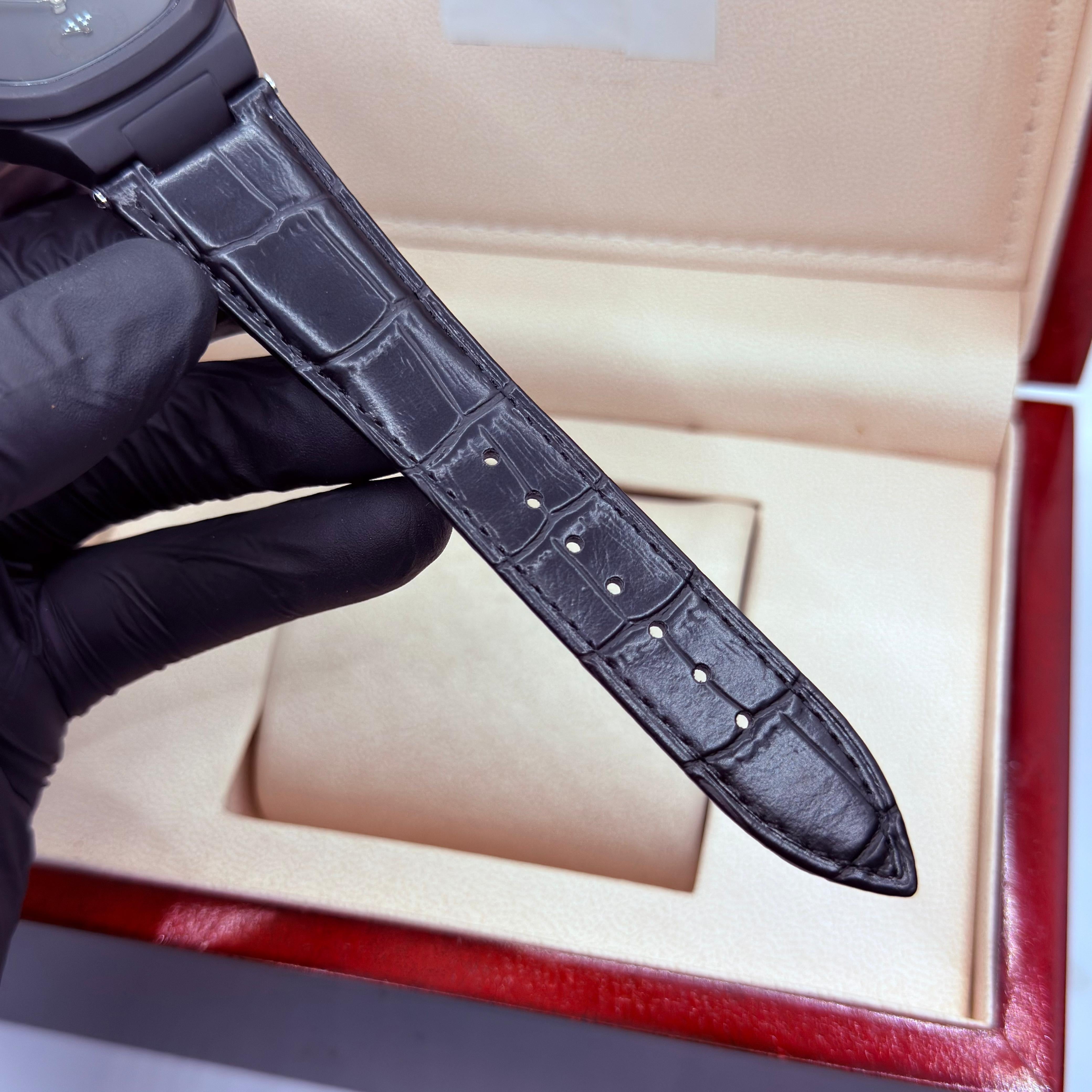 PP full black leather strap Classic watch