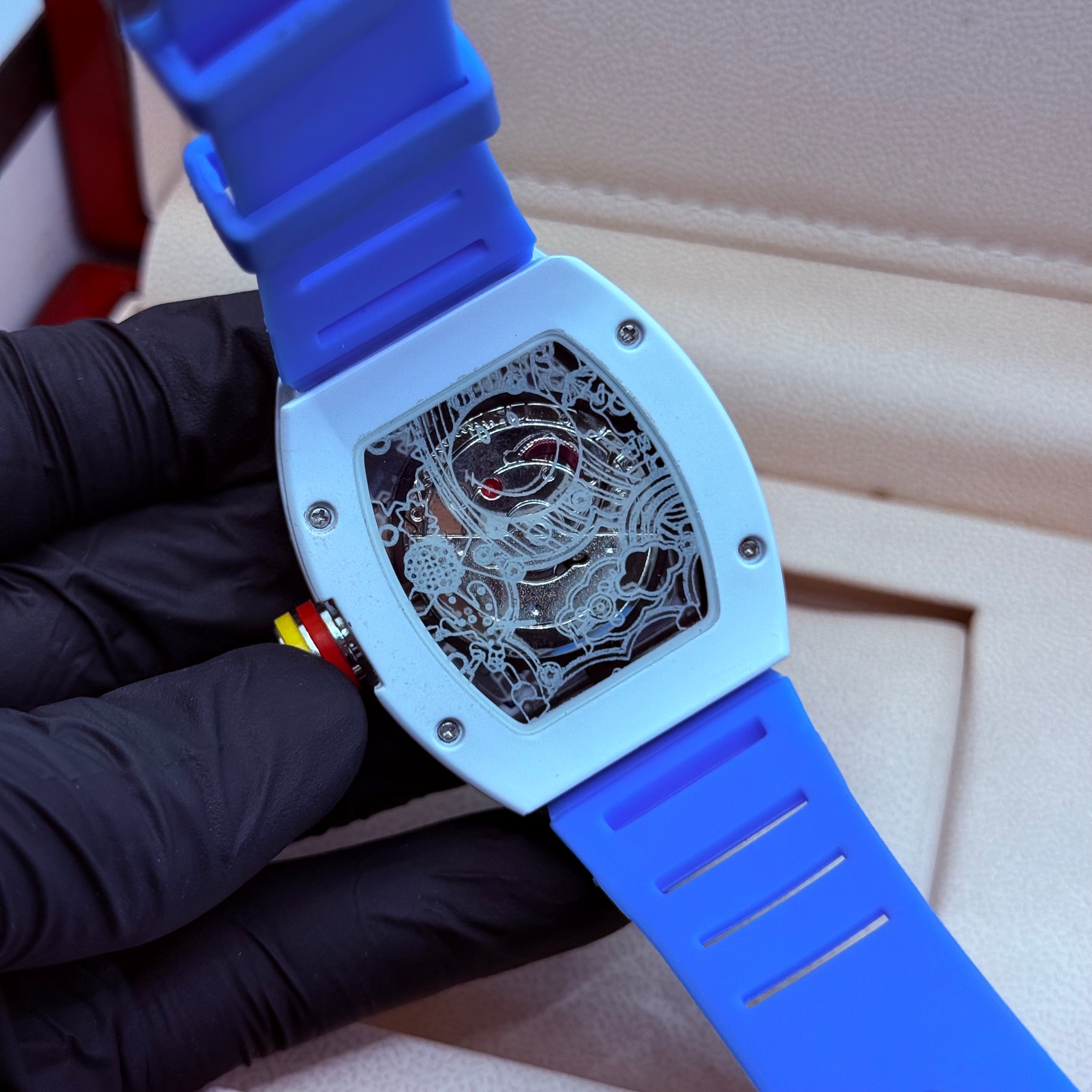 RM 088 white with blue strap