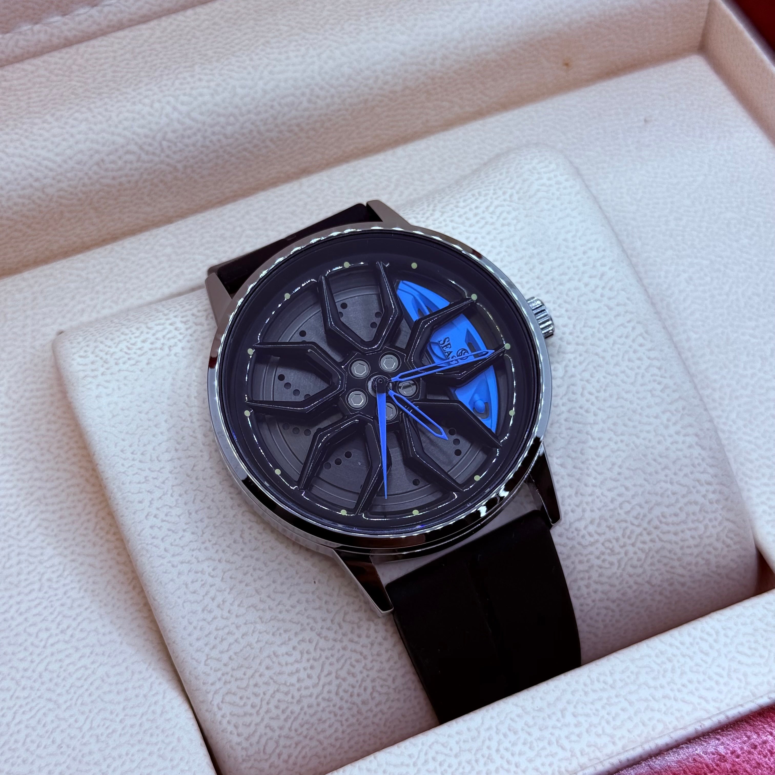 Ferrari wheel  blue silicon strap