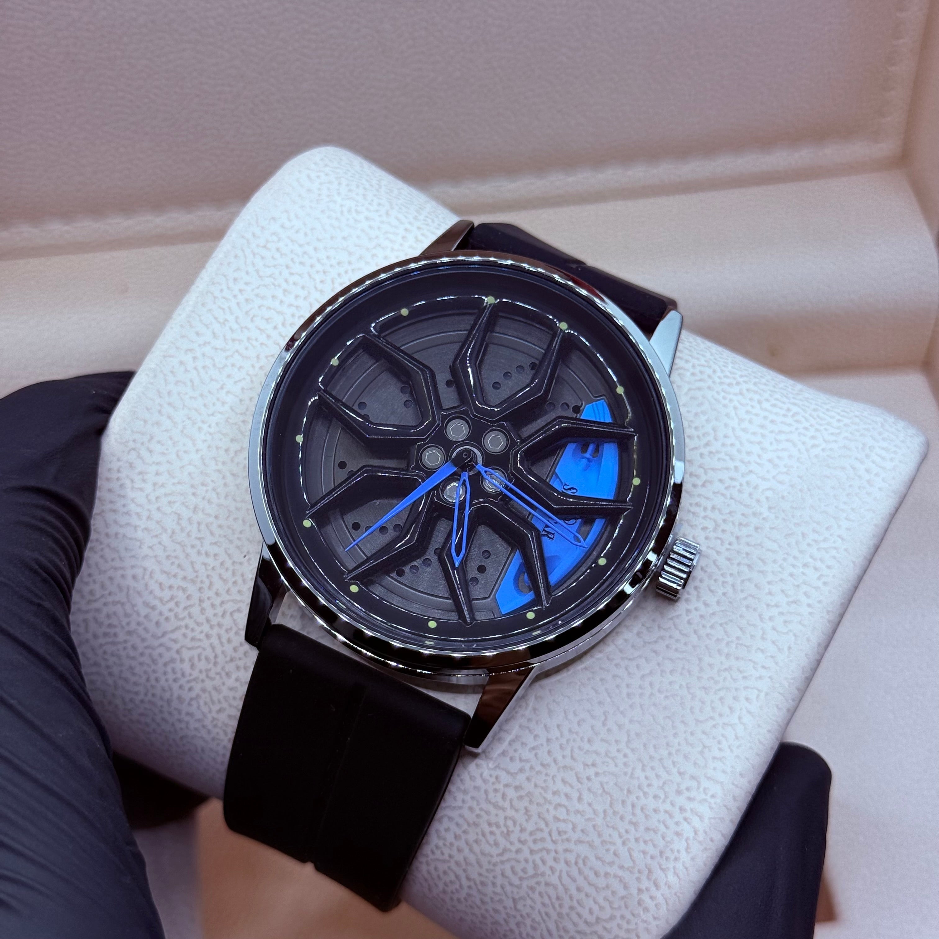 Ferrari wheel  blue silicon strap