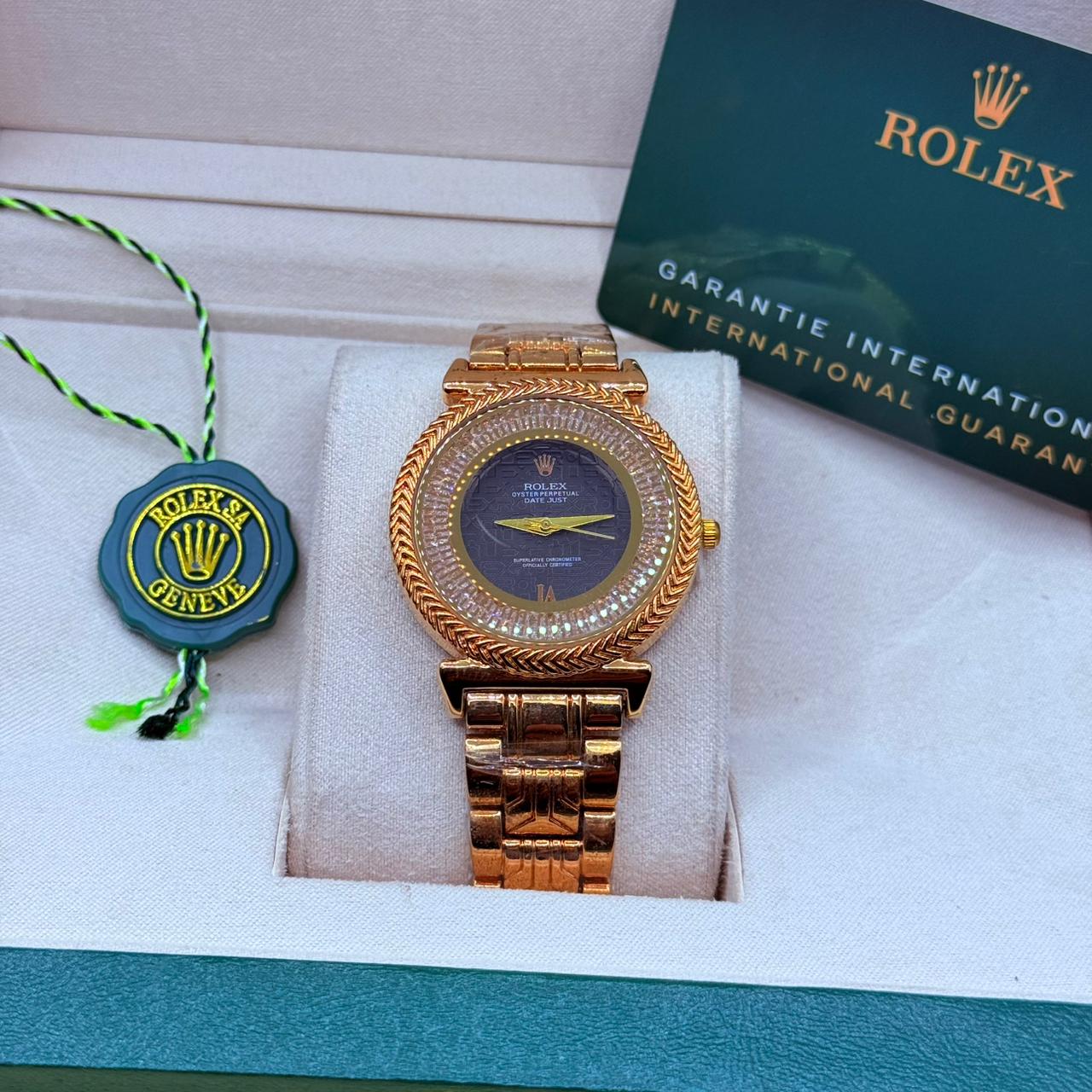 Rolex ledies date just golden with black
