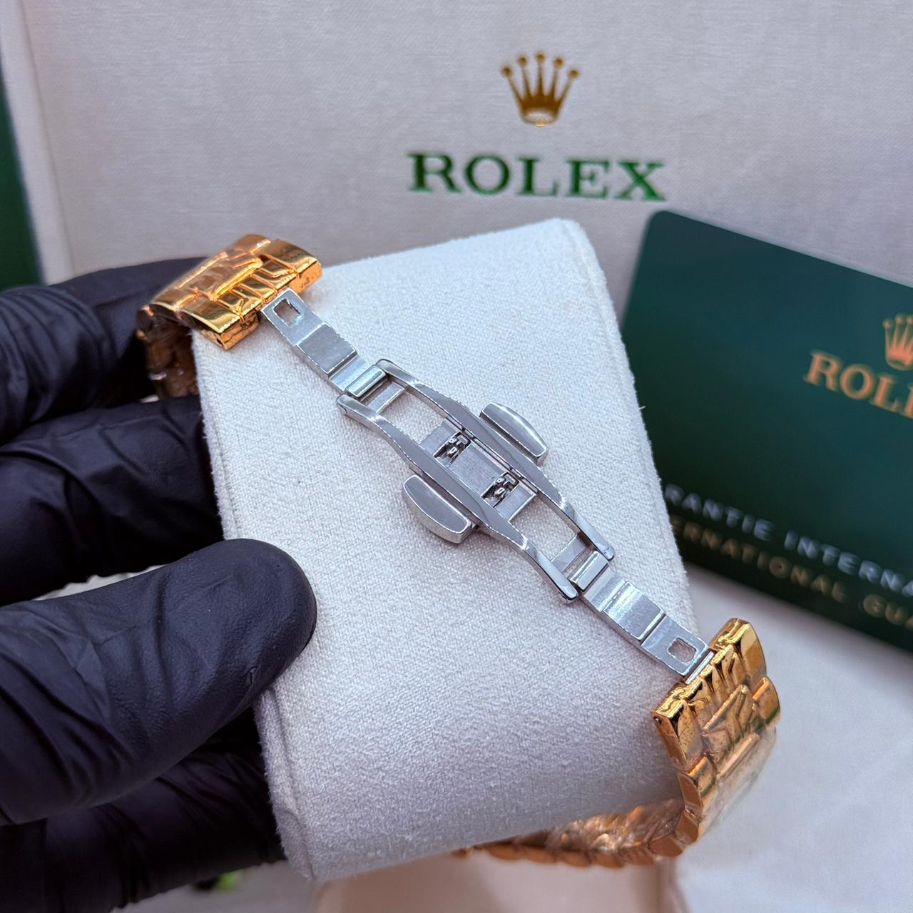 Rolex ledies date just golden with black