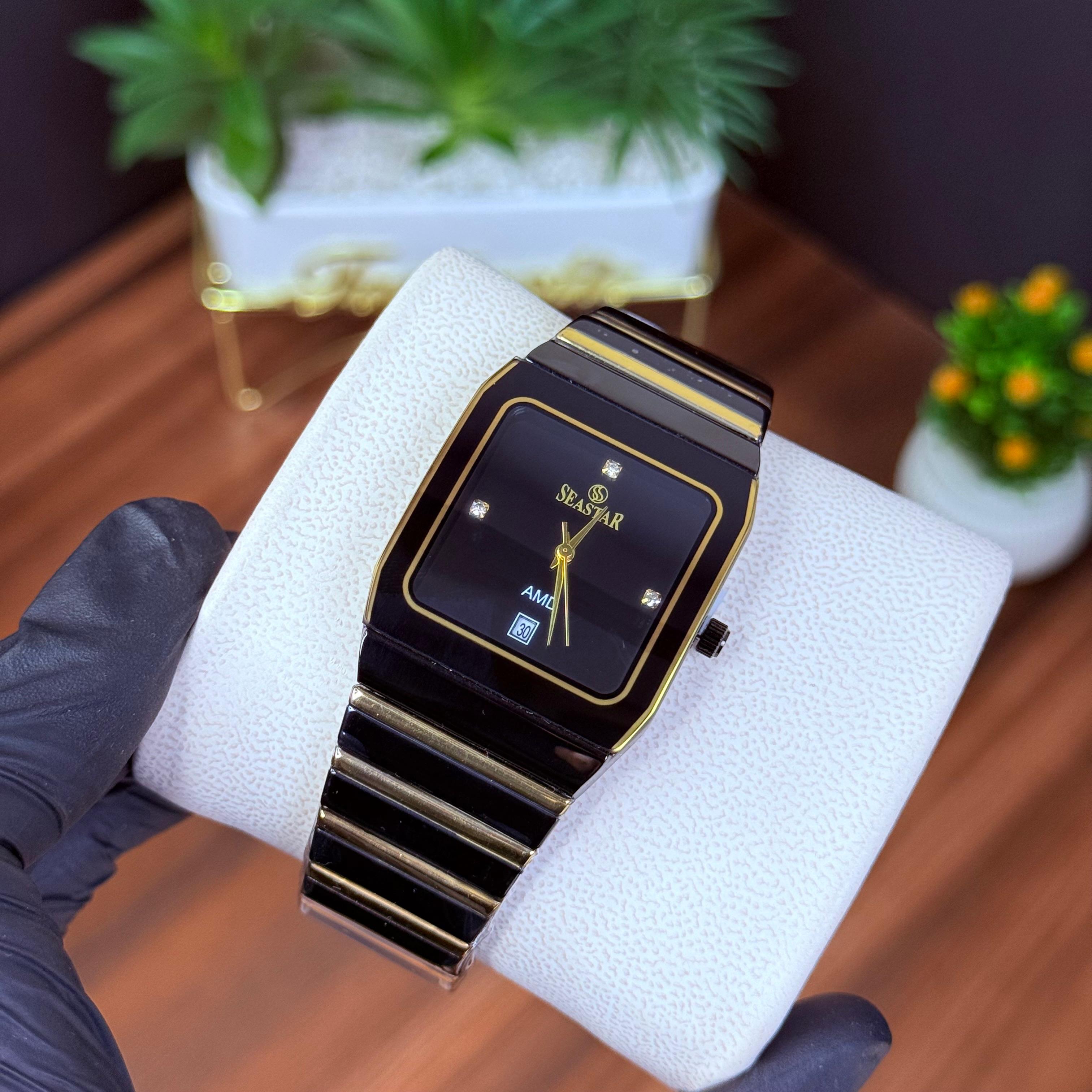 Rado style seastar watch Golden With Black Dial